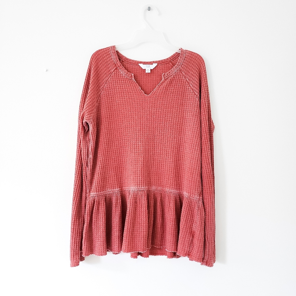 Time & Tru peolum top pullover sweater